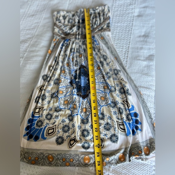 Sleeveless Décolleté Mandala Print Mini Dress Extra Small - Picture 6 of 6